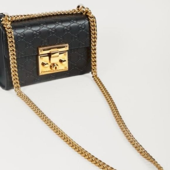 Gucci Small Black Leather Guccissima GG Padlock Bag - Picture 14 of 14